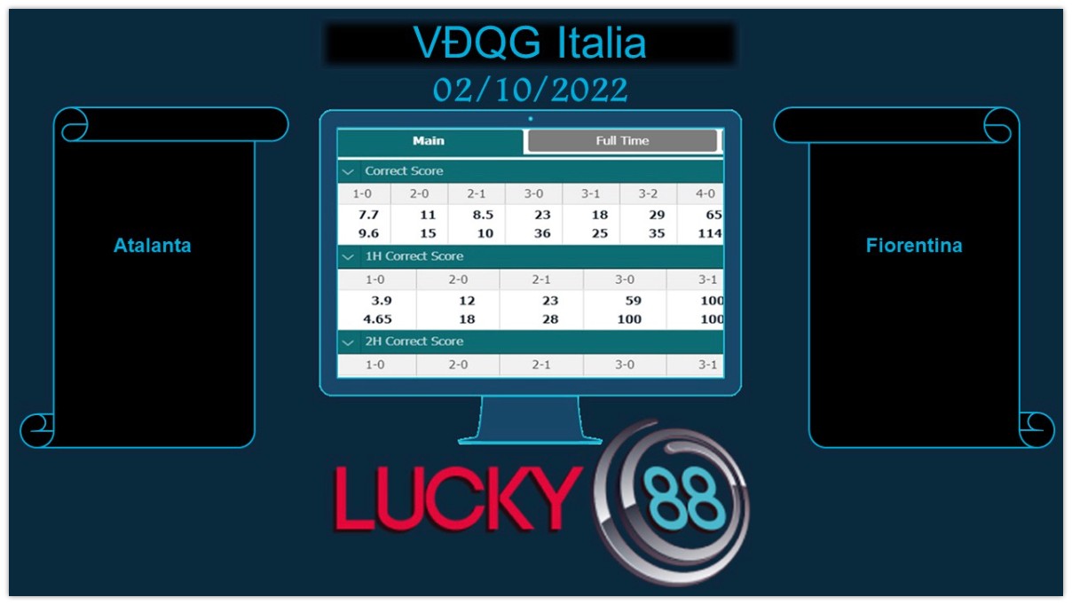 LUCKY88 Atalanta vs Fiorentina, Soi kèo bóng đá hôm nay 02/10/2022,  VĐQG Italia