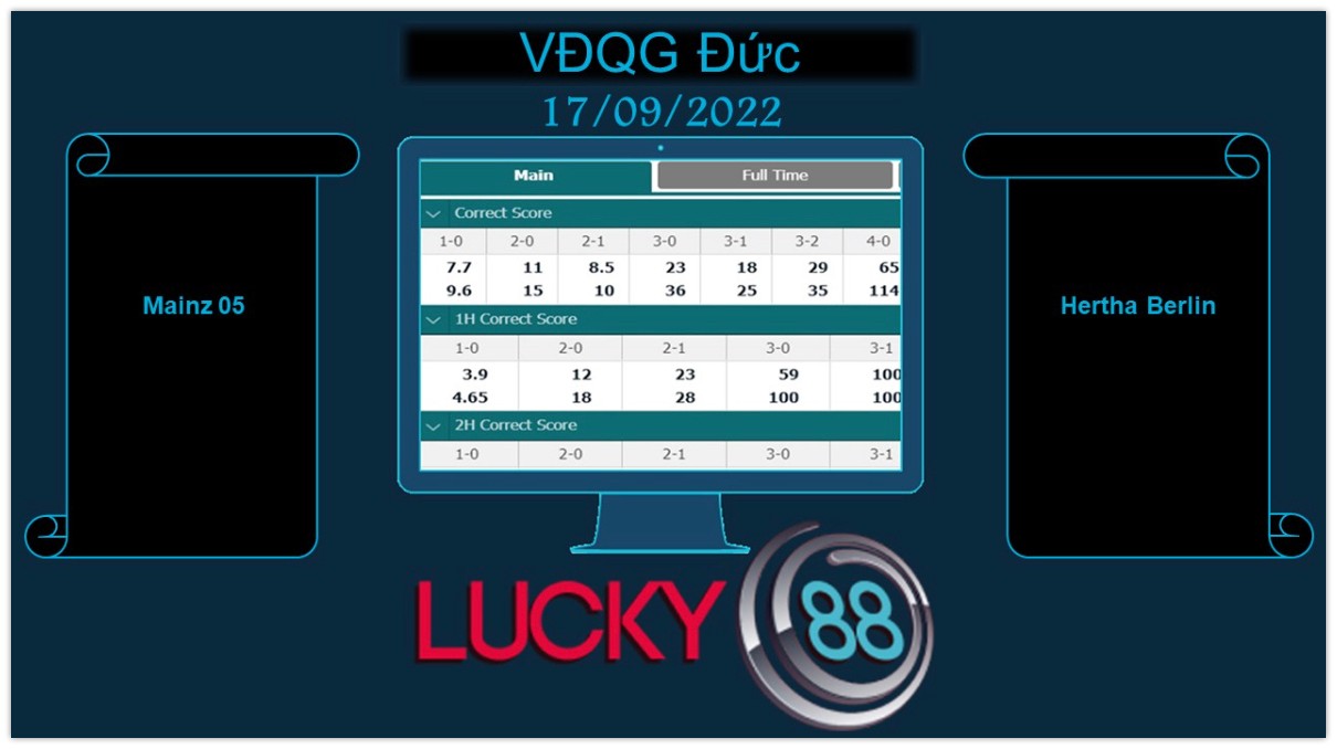 LUCKY88 Mainz 05 vs Hertha Berlin, Soi kèo bóng đá hôm nay 17/09/2022,  VĐQG Đức