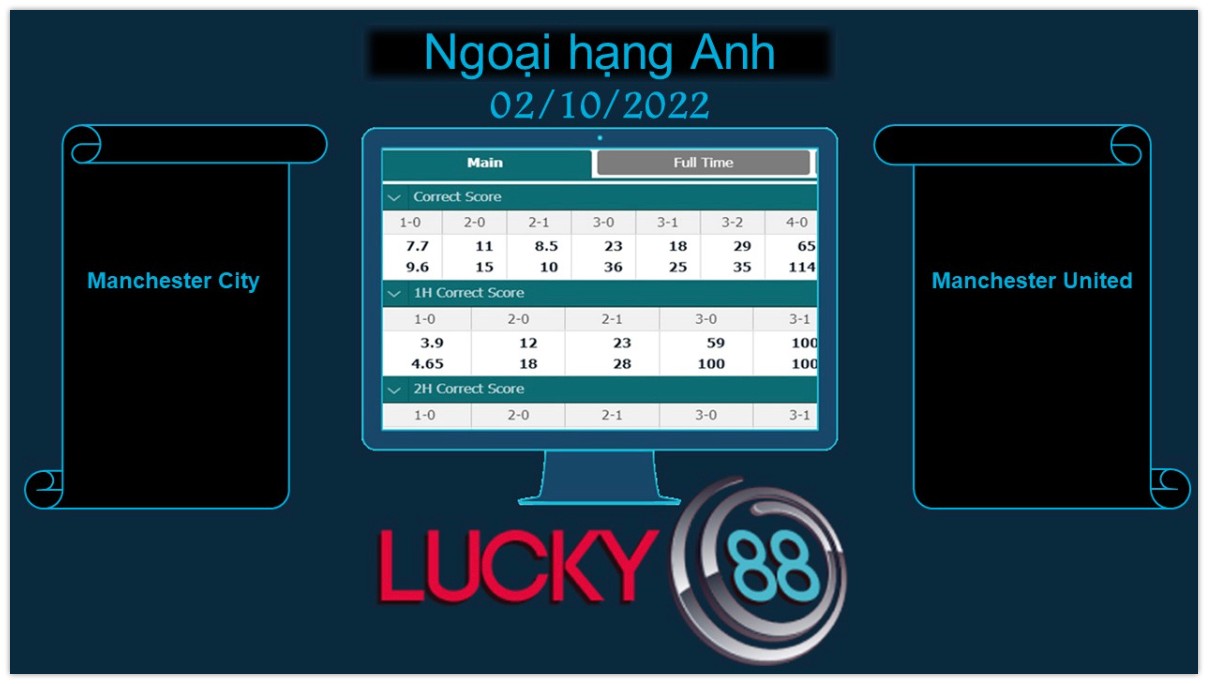 LUCKY88 Manchester City vs Manchester United, Soi kèo bóng đá hôm nay 02/10/2022,  Ngoại hạng Anh