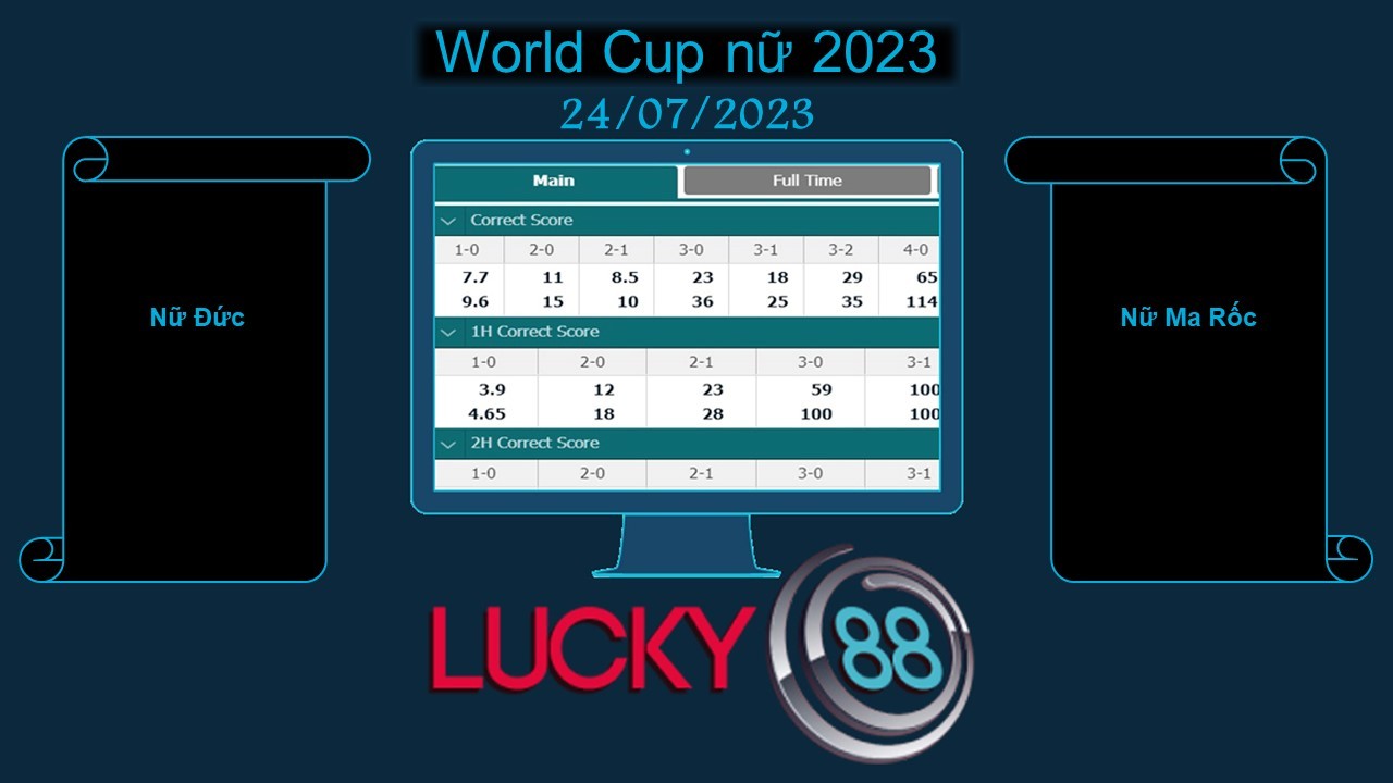 LUCKY88 Nữ Đức vs Nữ Ma Rốc, Soi kèo bóng đá hôm nay 24/07/2023, World Cup nữ 2023