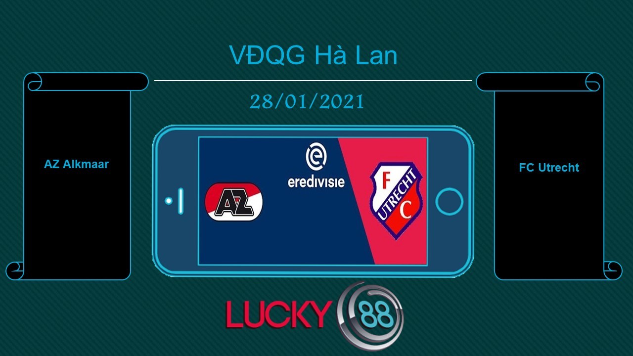 LUCKY88 AZ Alkmaar vs FC Utrecht  , Tip bóng đá miễn phí ngày 28/01/2021