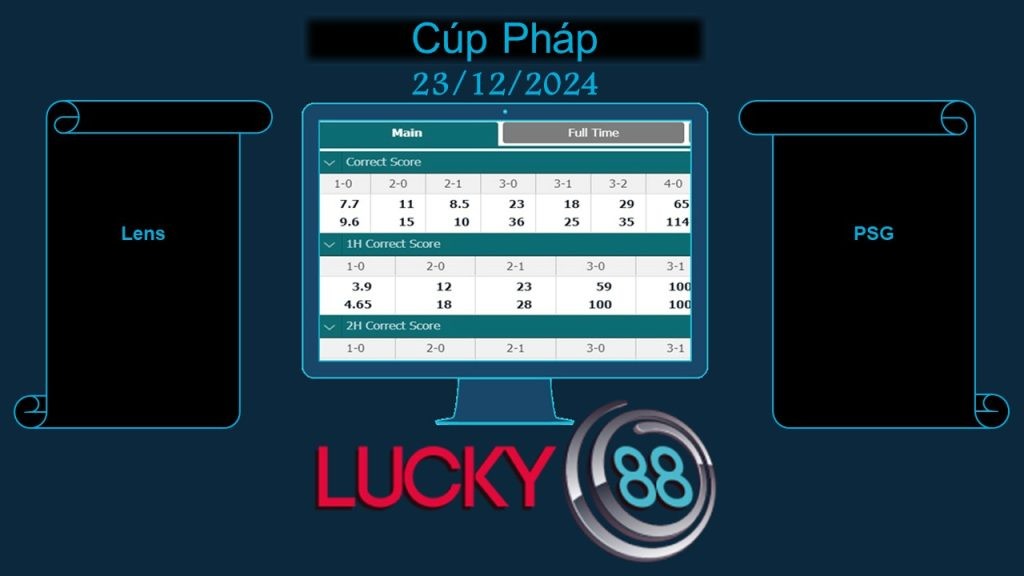 LUCKY88 Lens vs PSG, Soi kèo bóng đá hôm nay 23/12/2024, Cúp Pháp