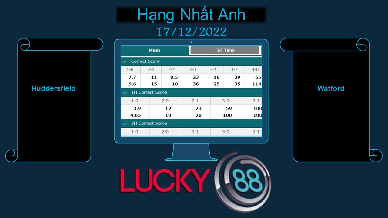 LUCKY88 Huddersfield vs Watford, Soi kèo bóng đá hôm nay 17/12/2022, Hạng Nhất Anh